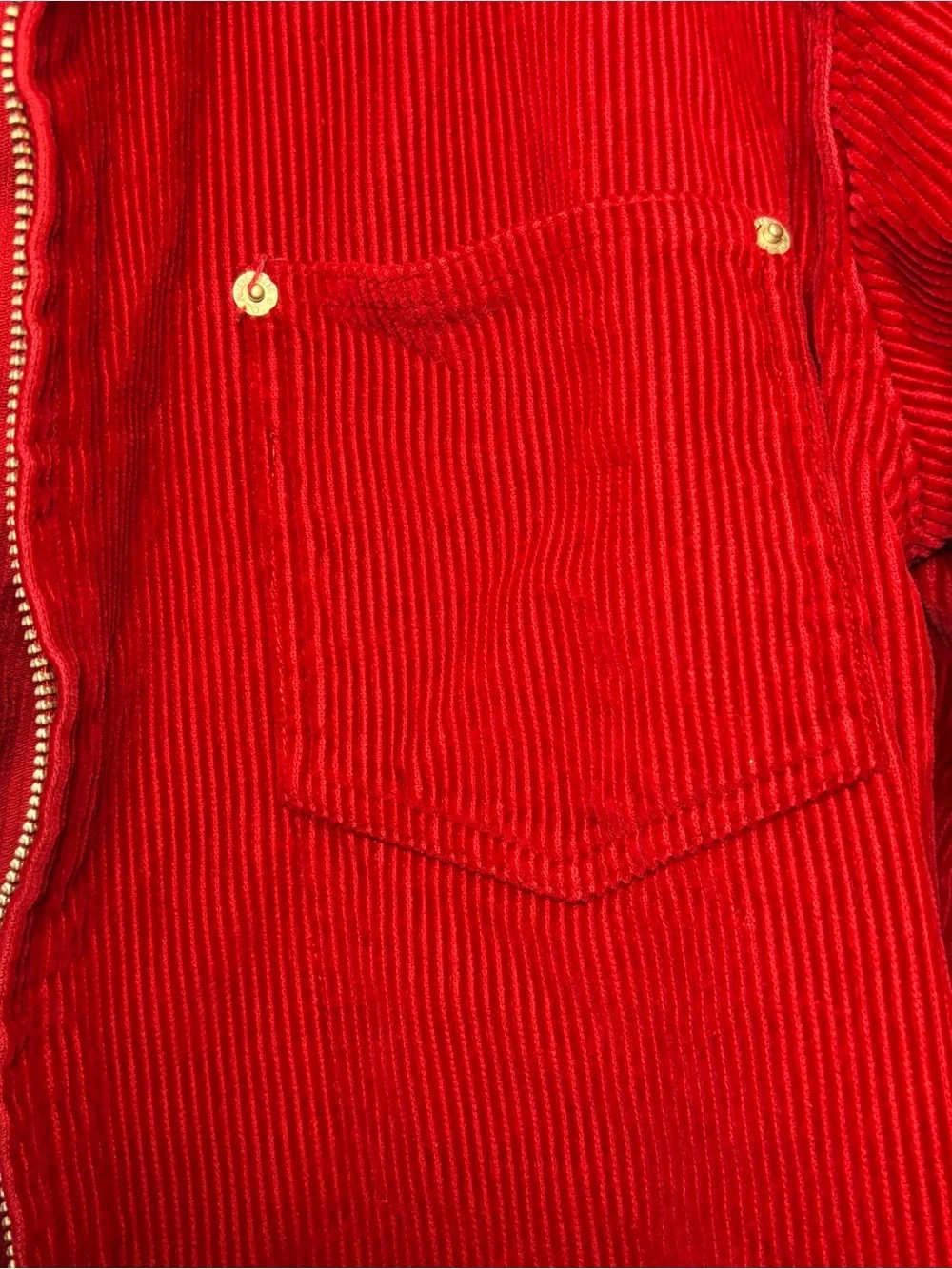 Vintage Denim & Co Red Corduroy Jacket Men’s M 100% Cotton Full Zip Hong Kong